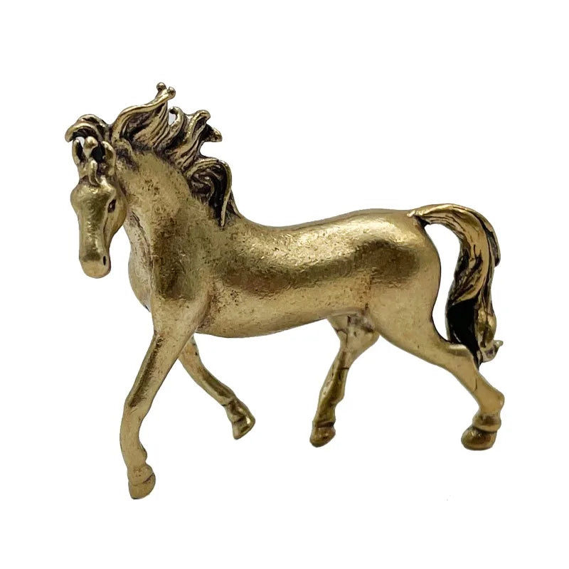 Pure Copper Horse Feng Shui Statue – Vintage Bronze Zodiac Figurine Decorative Figurine Babs
