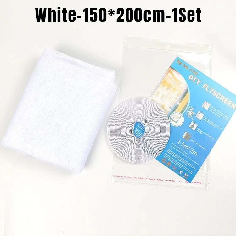 Thick Polyester Mosquito Screen – Self-Adhesive Velcro Fly Net Mosquito Window Screen Babs White 150x200cm 10Sets