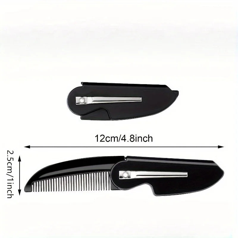 Folding Beard Mustache Pocket Comb for Men – Travel Grooming Beard & Hair Comb Babs