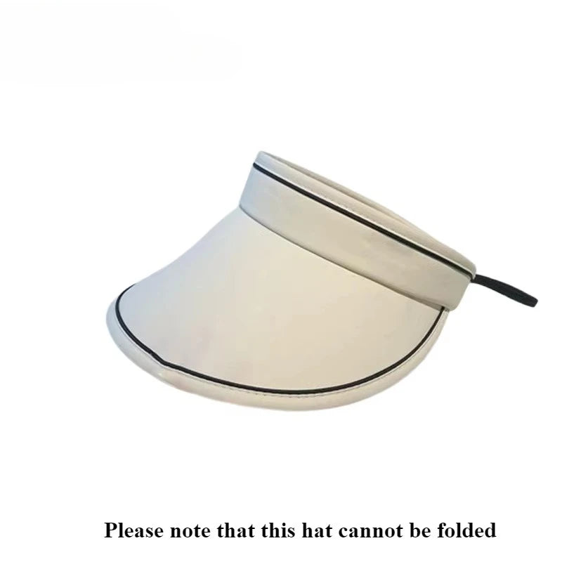 Women's Wide Brim Open-Top Sun Visor Hat – UV Protection Sun Visor Hat Babs White A