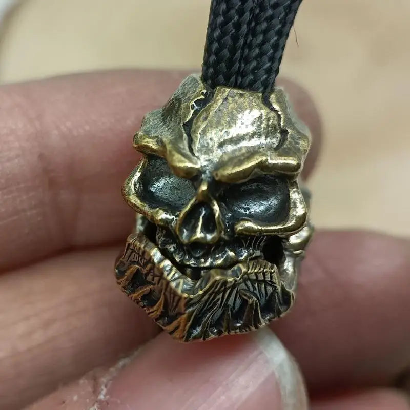 Handmade Brass Skull Pendant Bead Charm – DIY Keychain Jewelry Jewelry Charm Pendant Babs