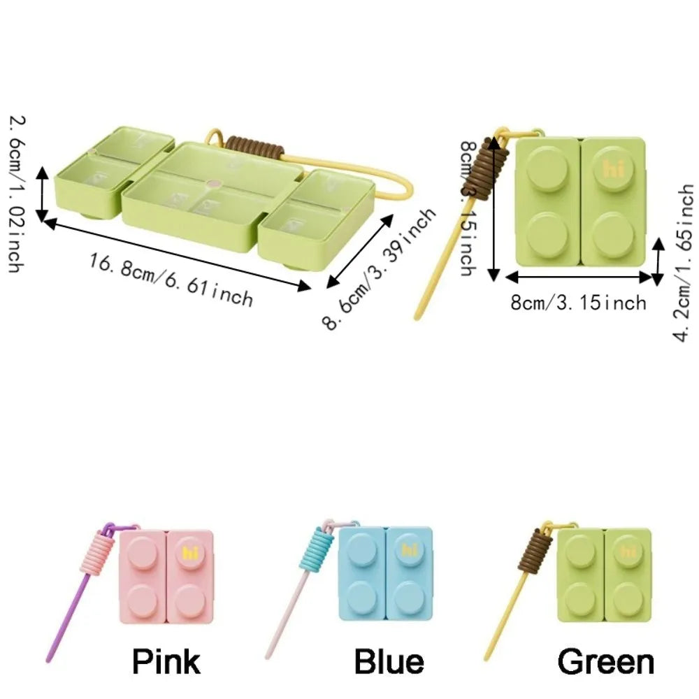 7-Grid Folding Magnetic Double-Layer Pill Organizer Box Pill Organizer Box Babs