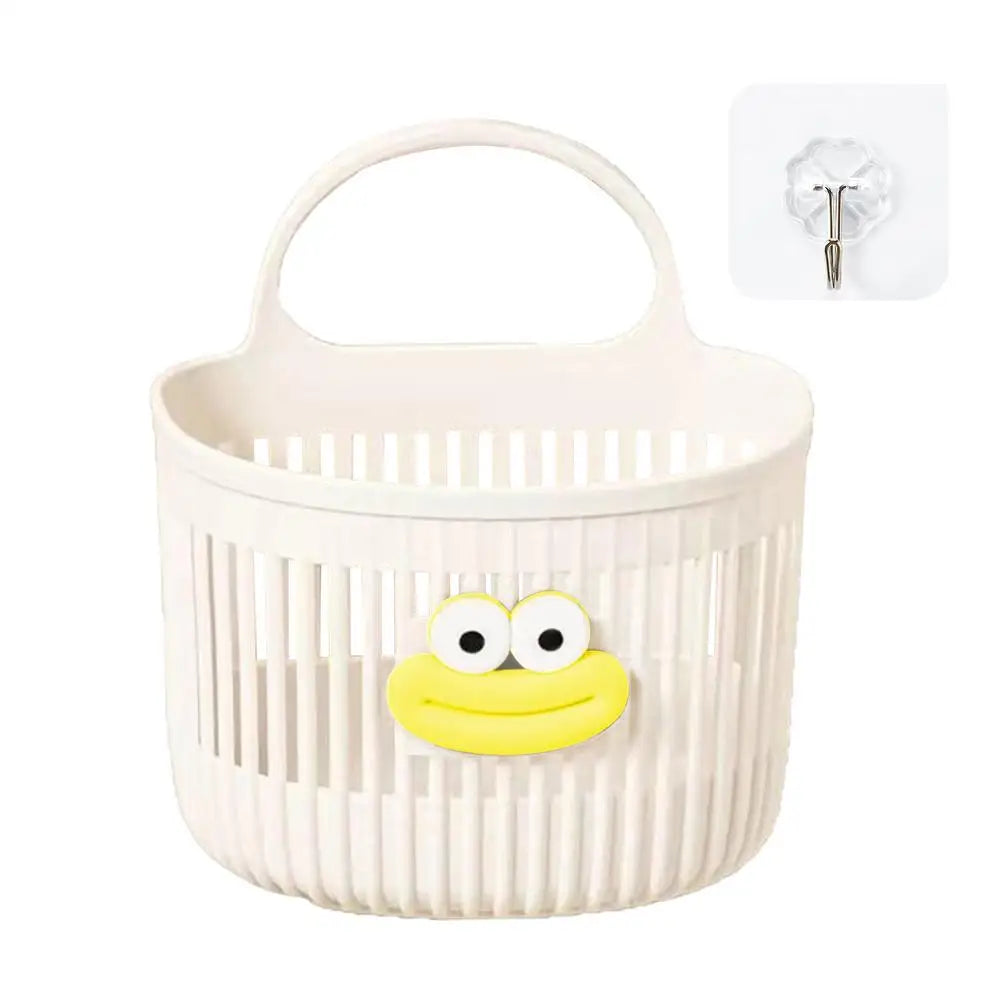Wall-Mounted Hanging Storage Basket – Bathroom & Kitchen Wall Storage Basket Babs White