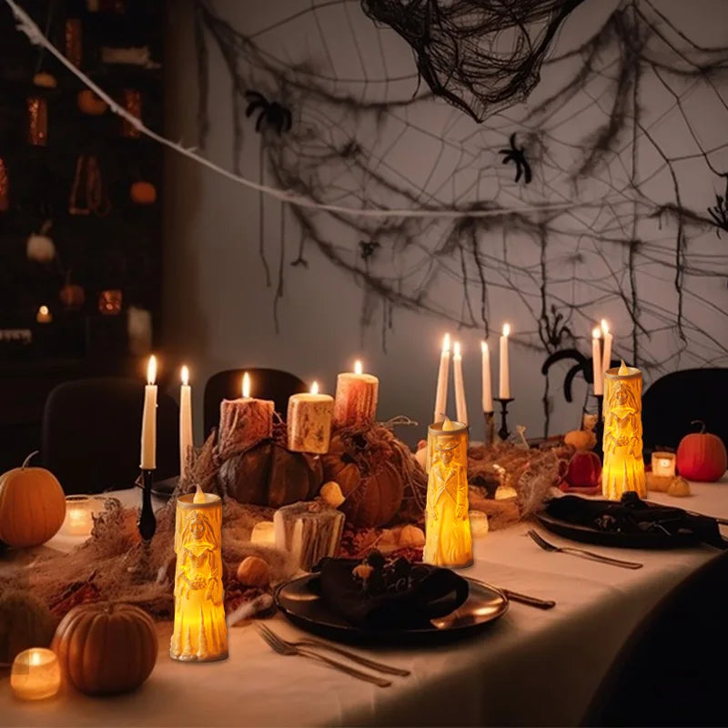 Bride & Groom LED Candle Set – Halloween & Wedding Décor LED Decorative Candles Babs