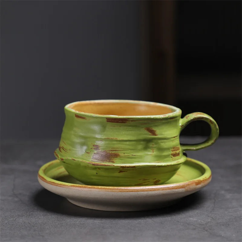 Creative Ceramic Coffee Cup & Saucer Set | Porcelain Mug Ceramic Cup & Saucer Babs green 200-400ml