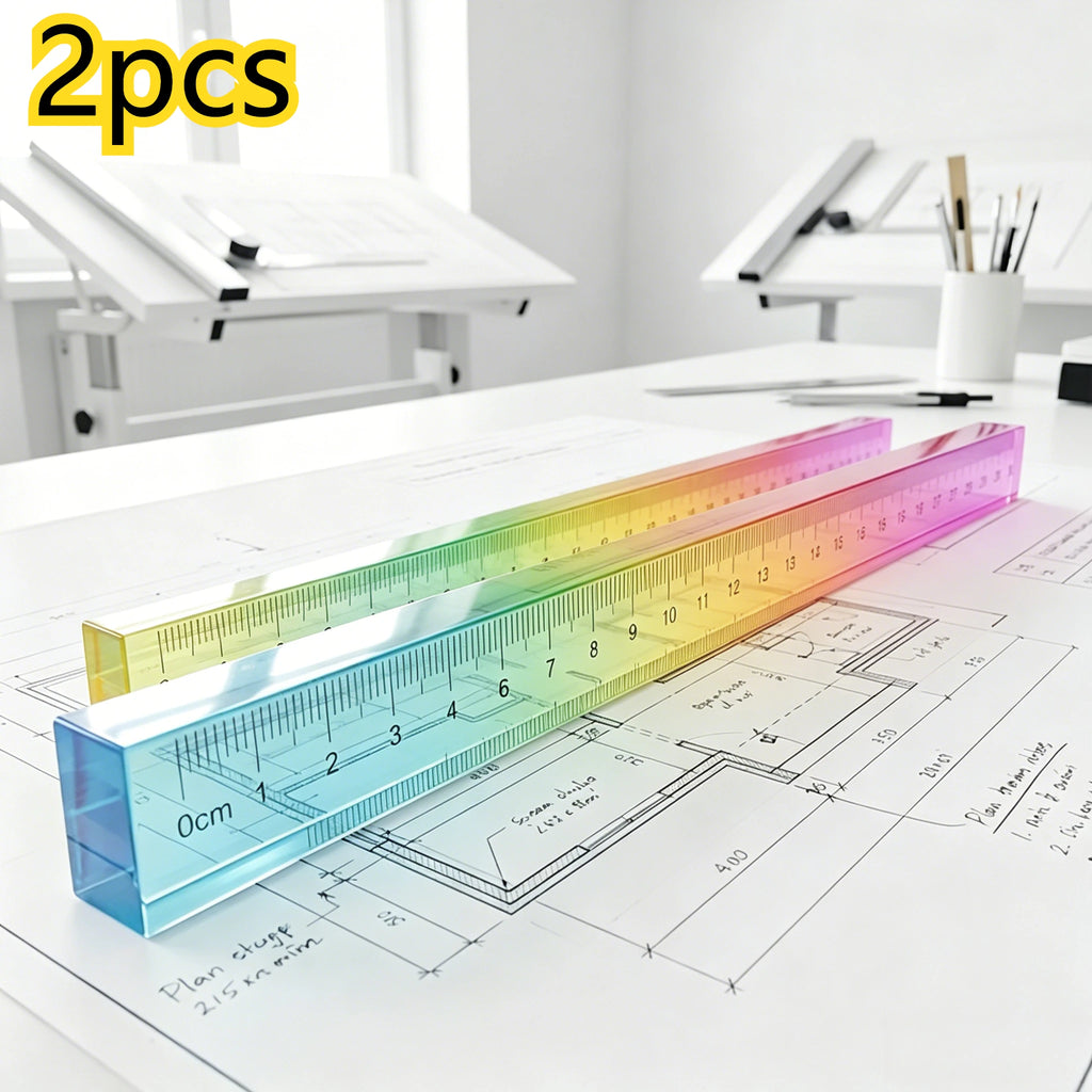 2pcs Color Gradient Acrylic Ruler 30cm – Drawing & Drafting Acrylic Drawing Ruler Babs
