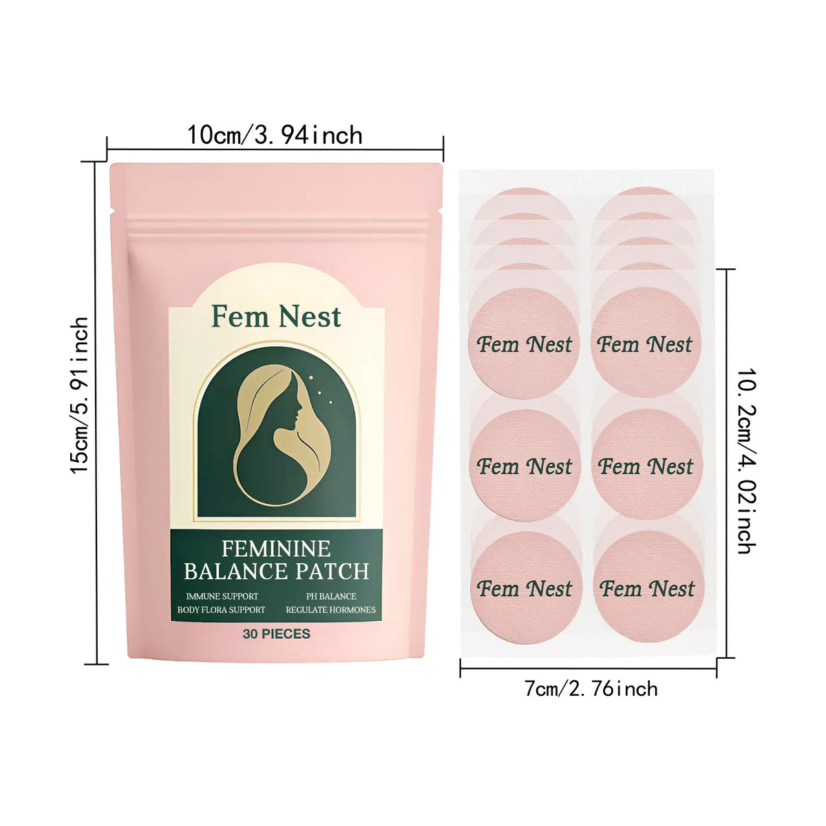Female Wellness Balance Patches – Freshness & Comfort, 30 Pcs Feminine Care Patches Babs