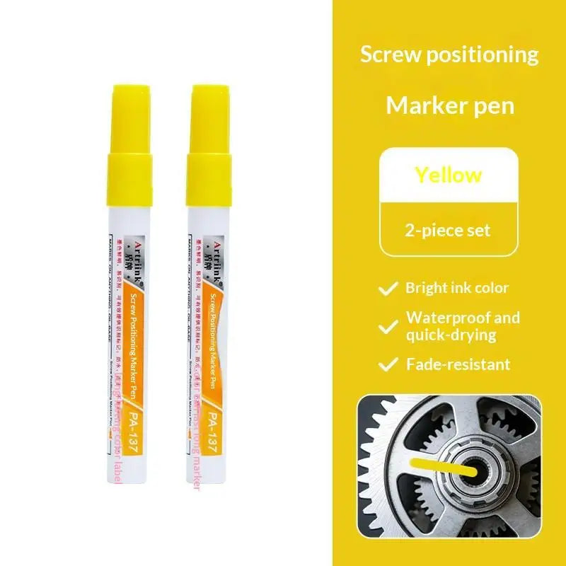 Permanent Waterproof Marker Pen – 1mm Fine Nib, Metal & Wood Permanent Marker Pen Babs Yellow China Mainland