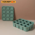12-Grid Silicone Ice Cube Tray – BPA-Free, Easy Release, 30ml Silicone Ice Tray Babs 12 grid D green
