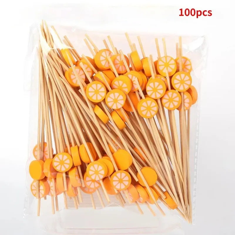 100 Pcs Decorative Bamboo Picks – Cocktail, Fruit & Party Decorative Bamboo Picks Babs