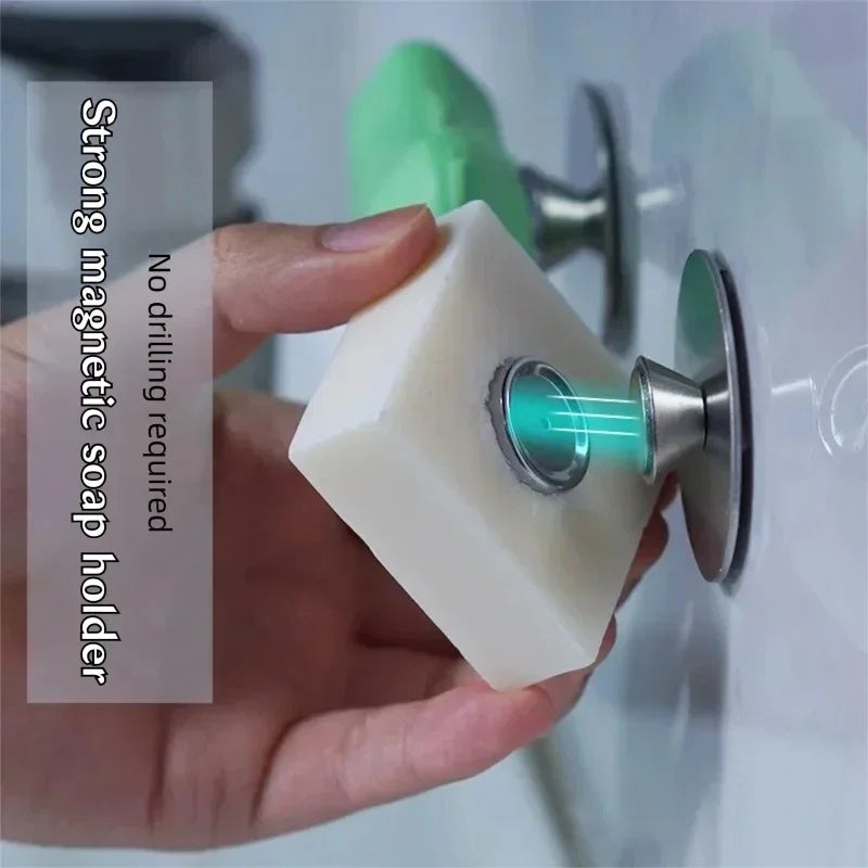 Stainless Steel Magnetic Soap Rack – Wall-Mounted Self-Draining Magnetic Soap Dish Babs