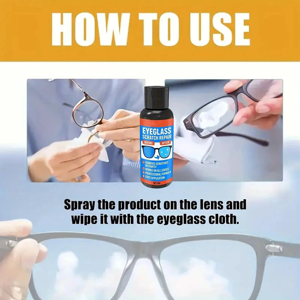 30g Eyeglass Lens Scratch Remover & Anti-Fog Cleaner Spray Lens Cleaning Kit Babs