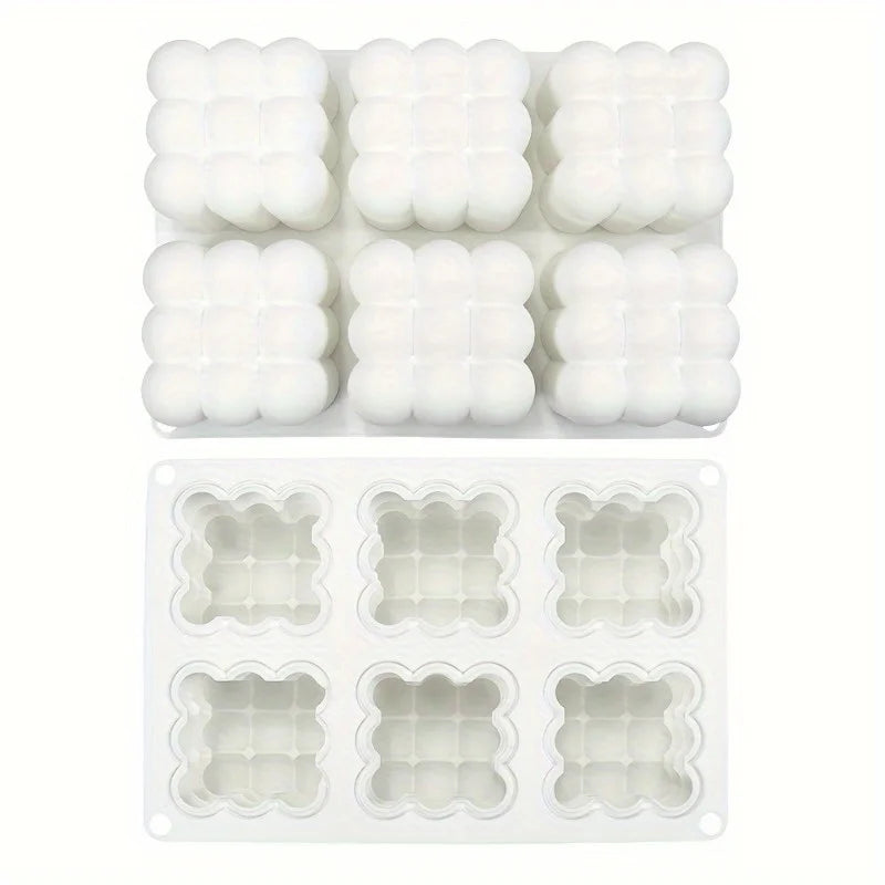 6-Cavity 3D Magic Cube & Ball Silicone Mold – DIY Candles Silicone Craft Mold Babs
