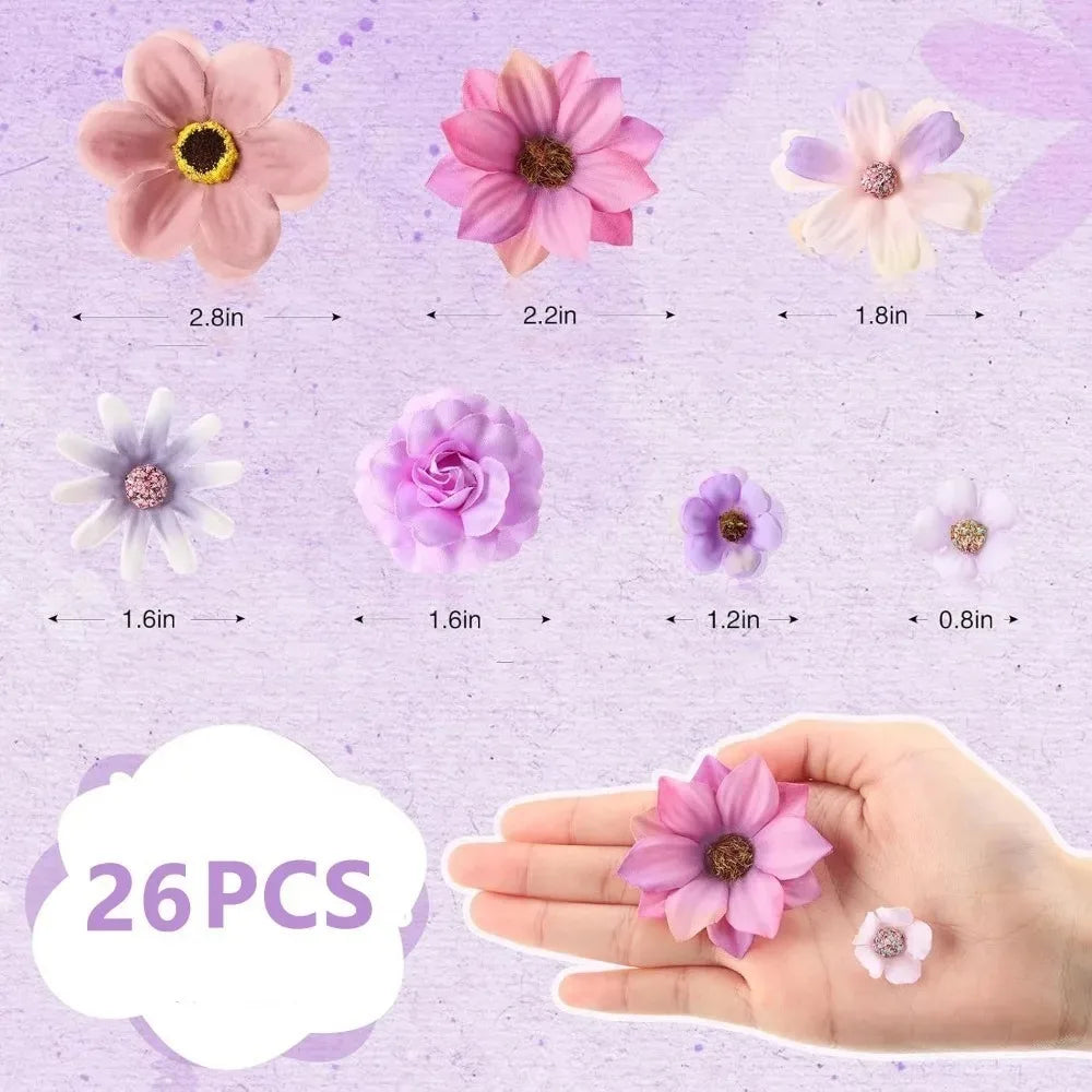 26Pcs Silk Rose Artificial Flower Heads – Wedding & Home Decor Artificial Flower Heads Babs