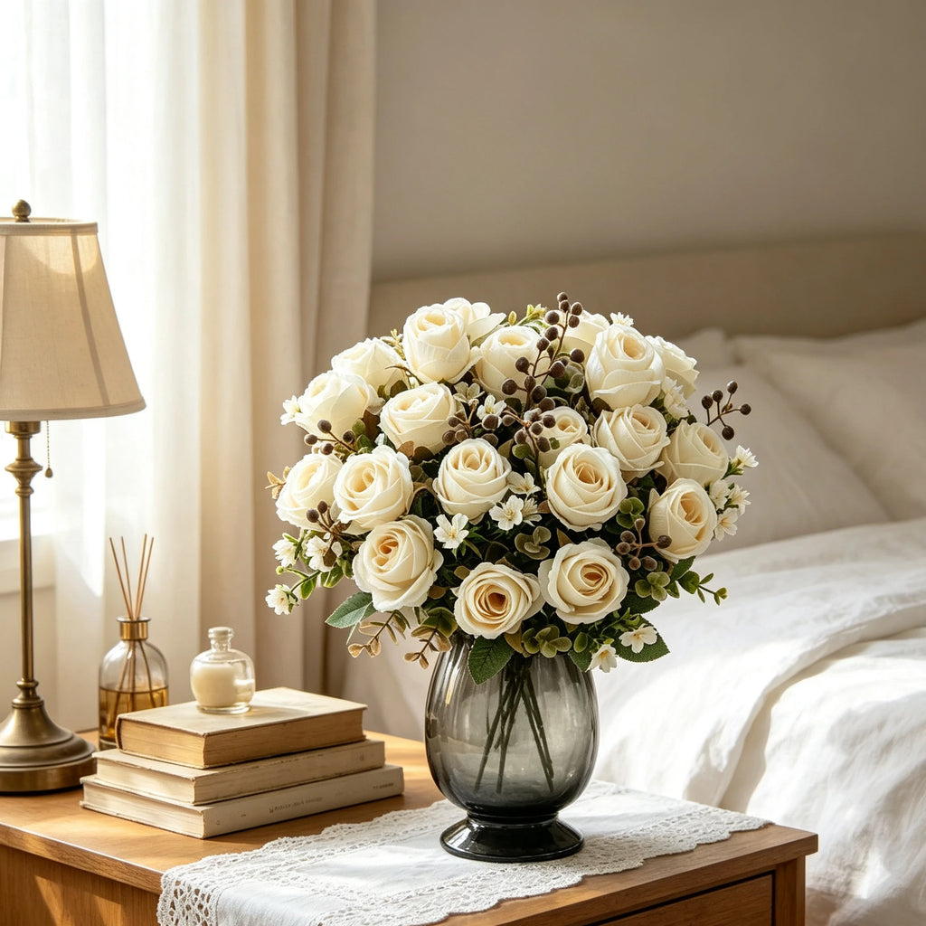 Silk Artificial Rose Bouquet – Wedding & Home Décor (3/6 pcs) Artificial Flower Bouquet Babs