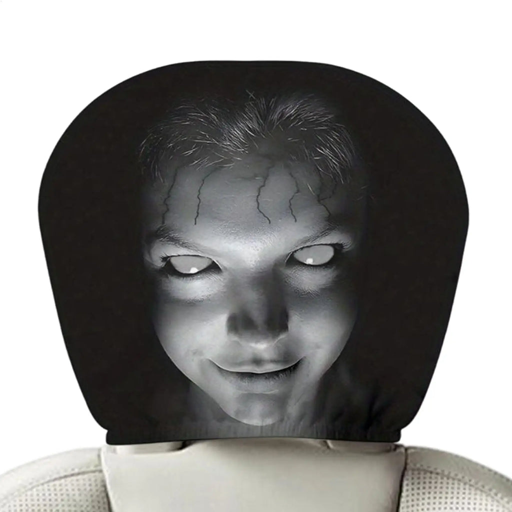 Halloween Horror Face Car Headrest Covers | Elastic Polyester Car Headrest Cover Babs