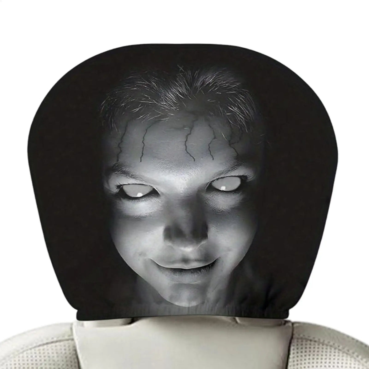 Halloween Horror Face Car Headrest Covers | Elastic Polyester Car Headrest Cover Babs