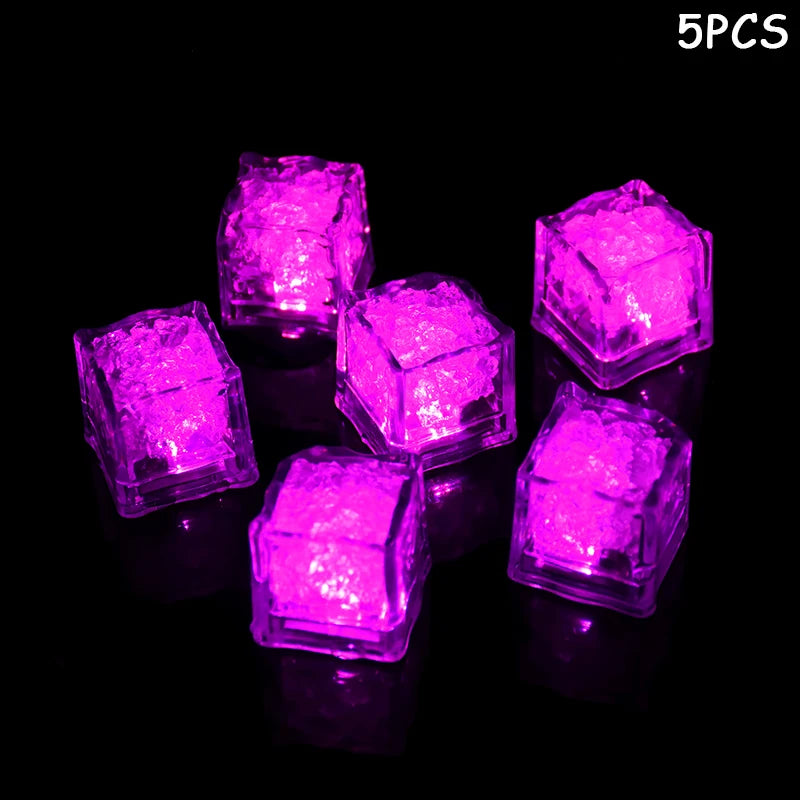 LED Glowing Ice Cubes Multicolor Flashing – Party & Bar Decor LED Party Decoration Babs Pink 10pcs