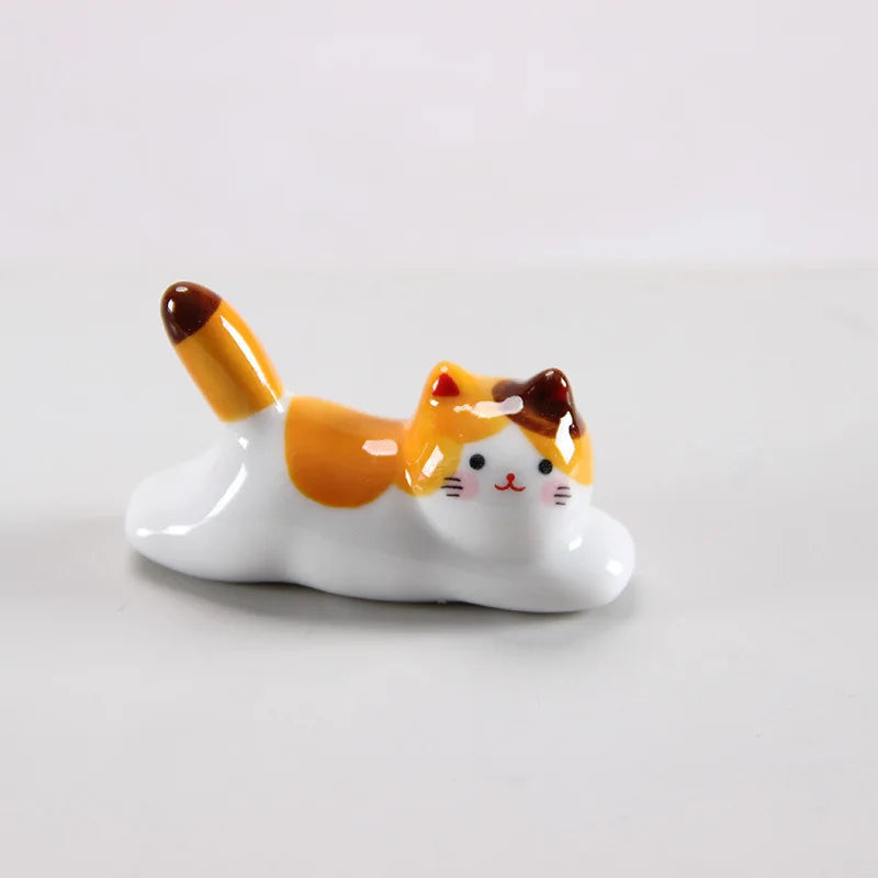 Japanese Ceramic Cat Chopstick Holder & Spoon Rest Chopstick Rest Babs