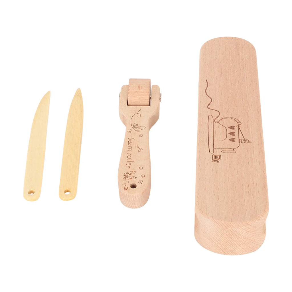 Wooden Tailor Clapper Set – Seam Roller & Point Turner Kit Tailor Sewing Tool Set Babs A