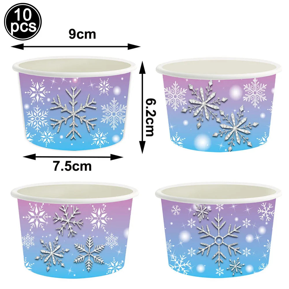 Frozen Winter Birthday Party Supplies – Plates, Cups & Balloons Party Supplies Set Babs Deep Sapphire As pictures show