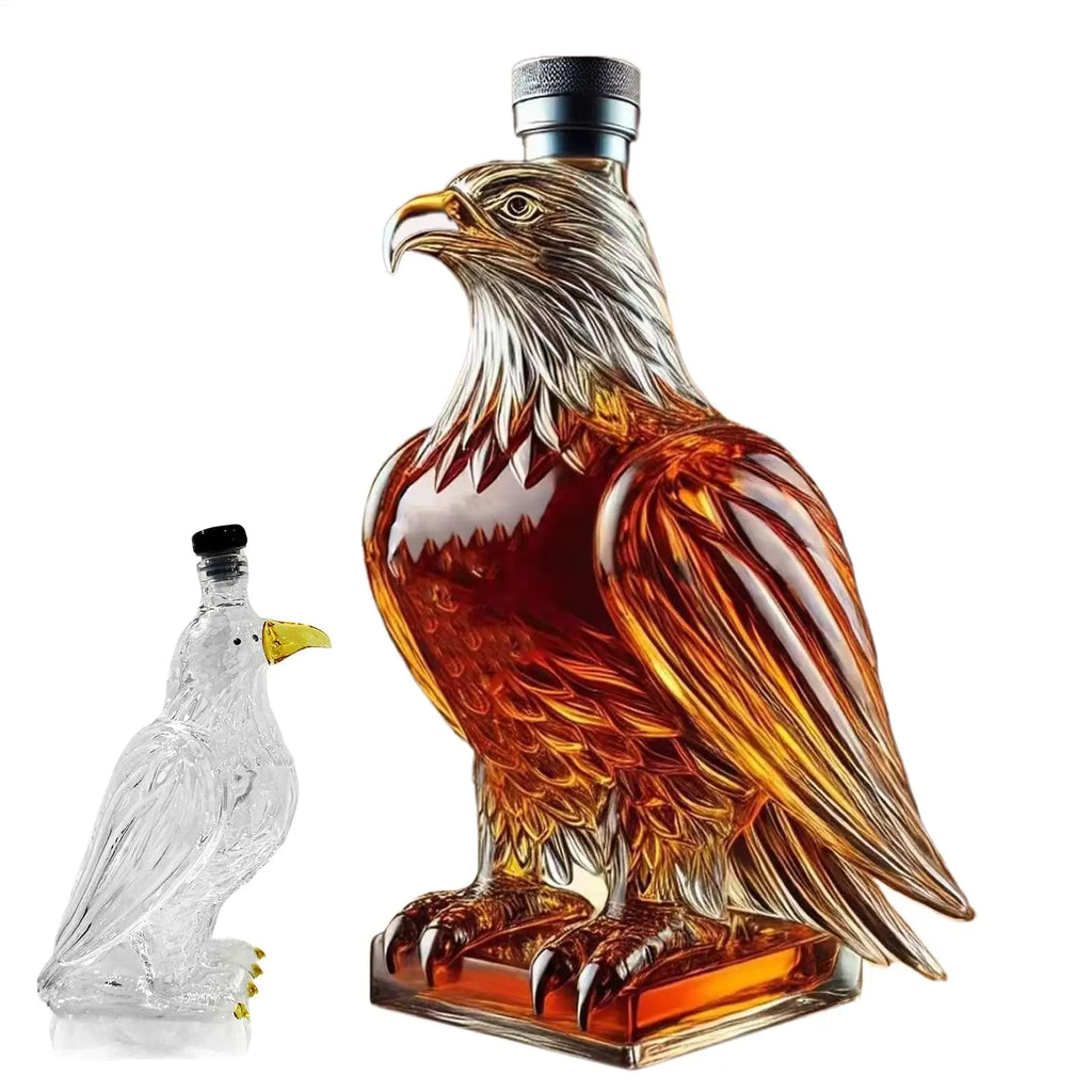 Eagle Shaped Whiskey Decanter – Glass Animal Statue Bar Décor Whiskey Decanter Babs