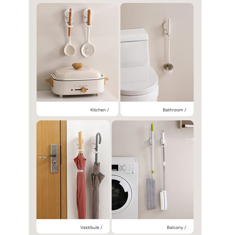 Suction Cup Mop & Broom Holder Wall Mount Rack Organizer Wall Mount Organizer Babs