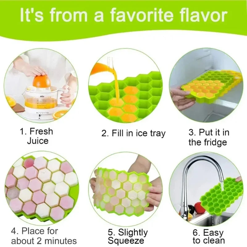 BPA-Free Silicone Ice Cube Mold with Lid – DIY Popsicle Tray Ice Cube Mold Babs