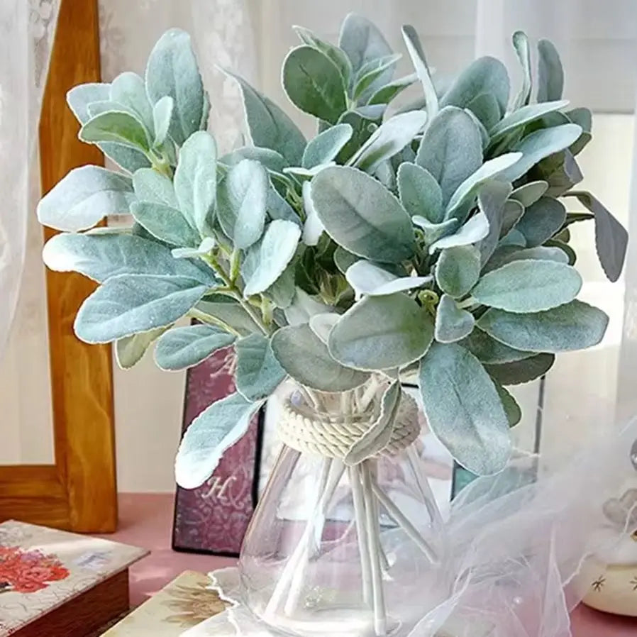 Velvet Rabbit Ear Leaf Stems 2/6pcs – DIY Wreath & Wedding Decor Artificial Leaf Stems Babs