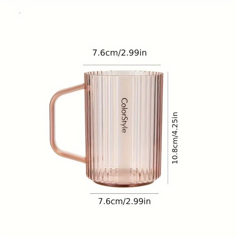 Plastic Mouthwash Cup With Handle – Minimalist Bathroom Tumbler Bathroom Tumbler Cup Babs Pink
