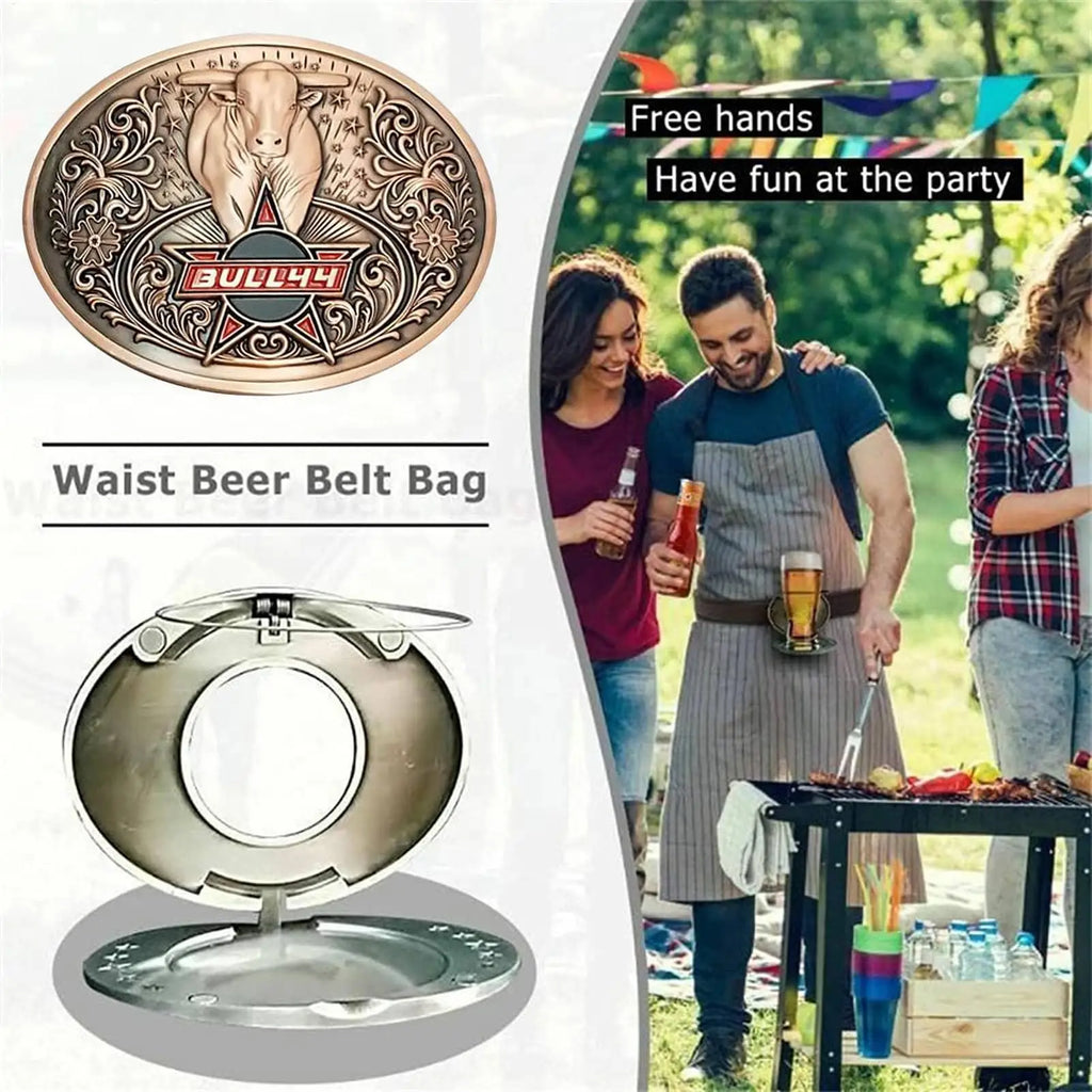 Zinc Alloy Beer Belt Buckle Holder & Can Opener – Hands-Free Belt Buckle Holder Babs