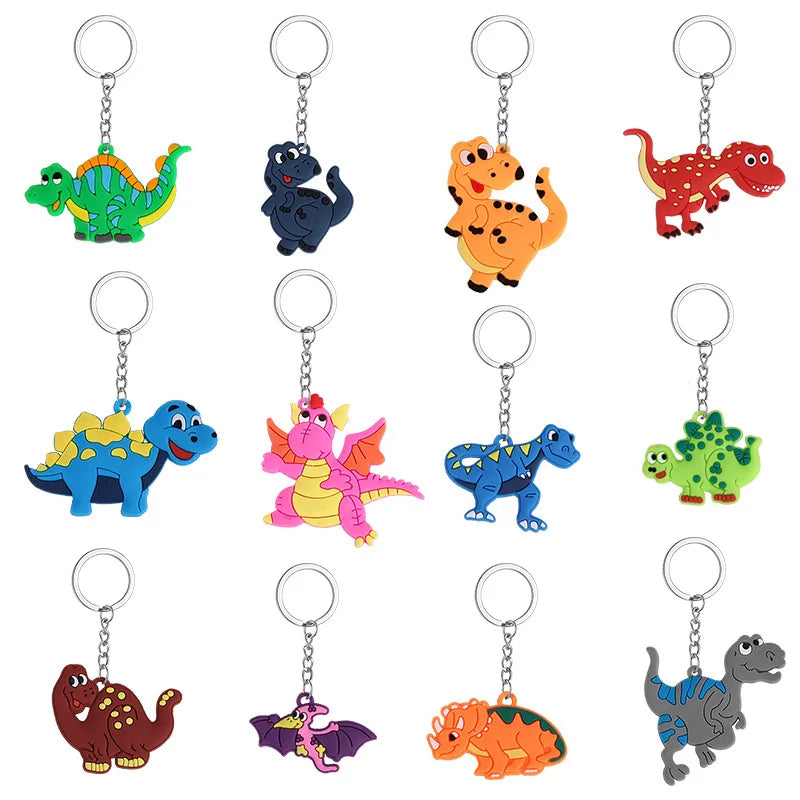 12pcs Cartoon Dinosaur Keychains Kids Birthday Party Favors Kids Party Favors Babs 12Pcs
