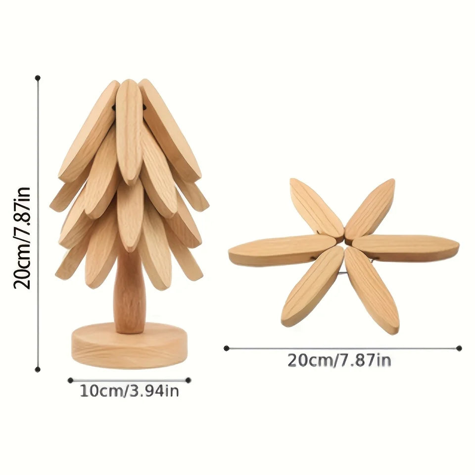 Tree-Shaped Bamboo Trivet – Collapsible Hot Pad for Dishes Bamboo Trivet Babs