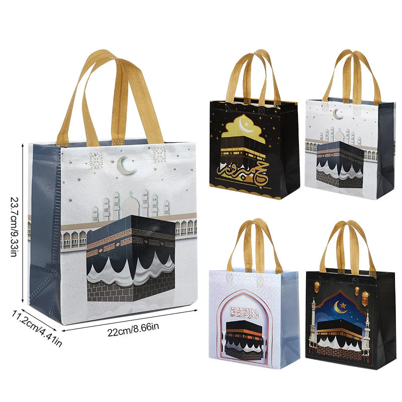 Eid Mubarak Gift Bags 4–12Pcs Nonwoven Ramadan Treat Bags Festival Gift Bags Babs