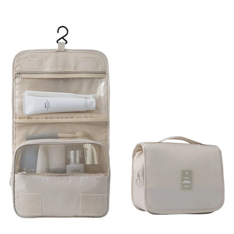 Travel Makeup Bag – Waterproof High-Capacity Toiletry Organizer Toiletry Organizer Bag Babs Beige