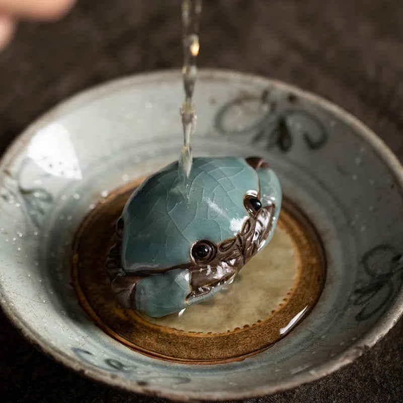 Handmade Cracked Glaze Crab Tea Pet – Ceramic Kung Fu Décor Ceramic Tea Pet Babs