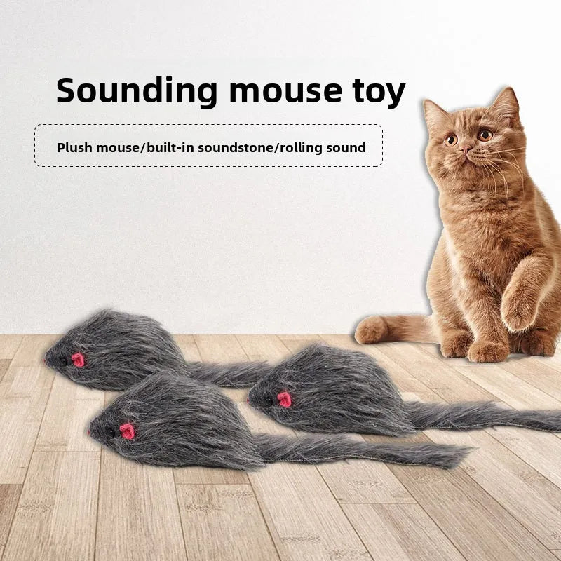 Simulated Plush Mouse Cat Toy – Interactive Pet Teaser Cat Plush Toy Babs