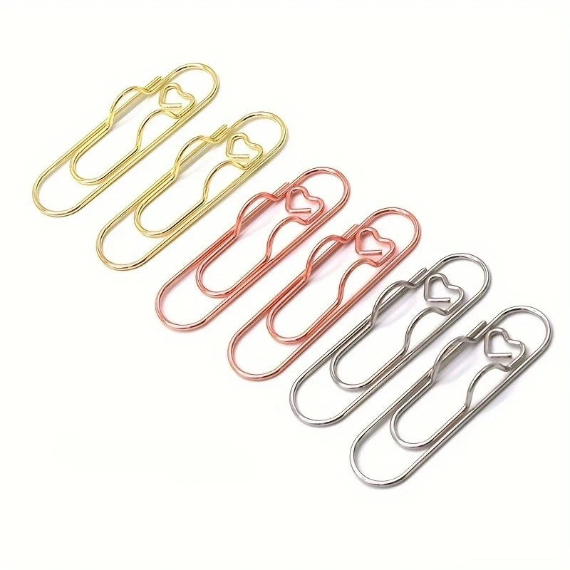 6pcs Heart-Shaped Pen Clip Notebook Accessories – Colored Set Notebook Pen Clip Babs 6pcs