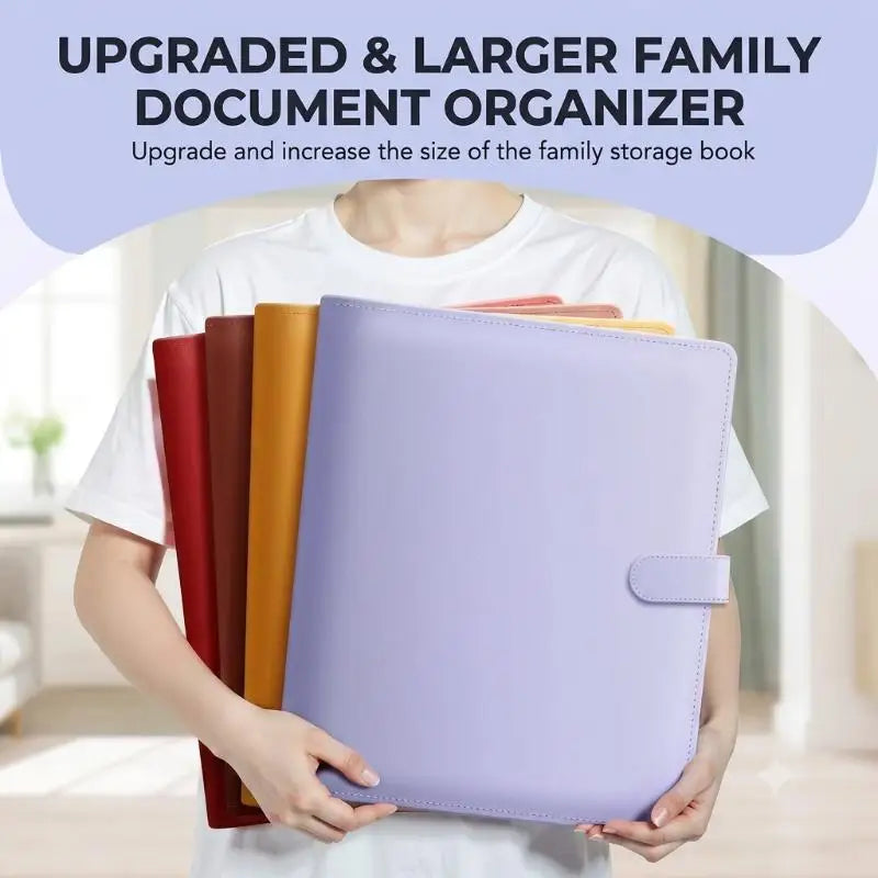 PU Leather Document Organizer | Clear Pockets, A4, Travel Document Organizer Babs