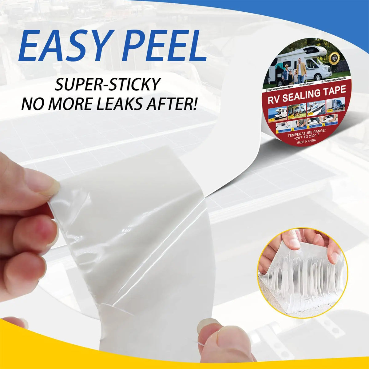 RV Roof Repair Tape – Waterproof UV Resistant Butyl Seam Seal RV Roof Repair Tape Babs