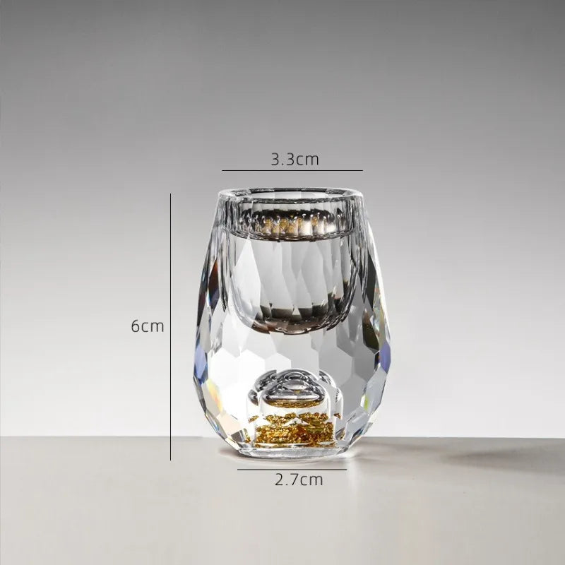 Double-Bottom Gold Foil Glass Cup Set – Elegant Reusable Drinkware Glass Cup Set Babs