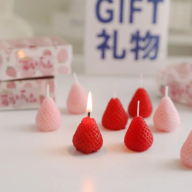 Strawberry Scented Candles Gift Box – Handmade Fruit Candles Scented Candle Set Babs