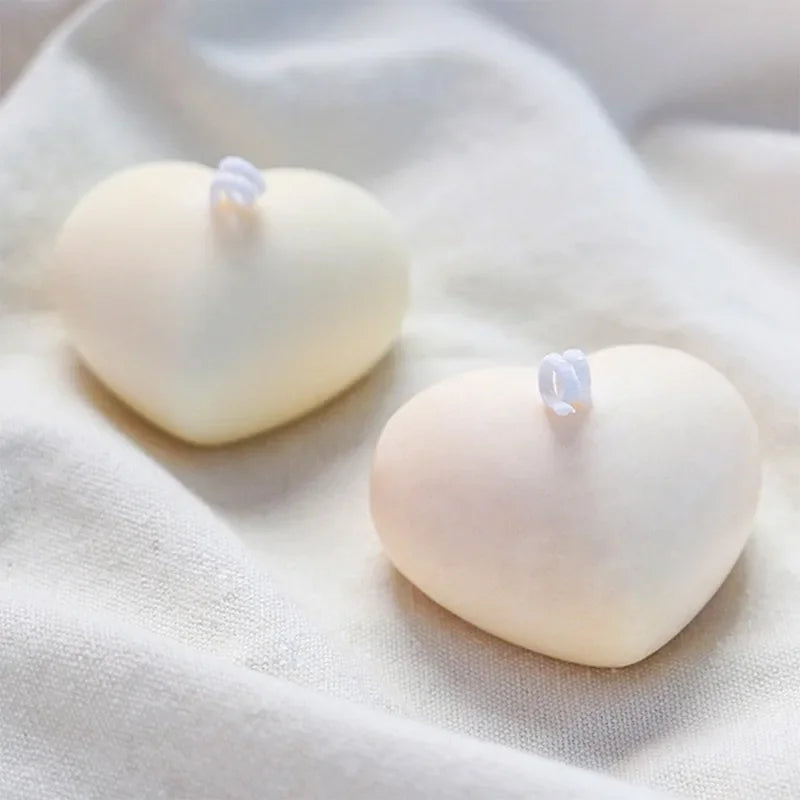 2pcs 3D Heart Silicone Mold – Candle, Resin & Baking Silicone Craft Mold Babs