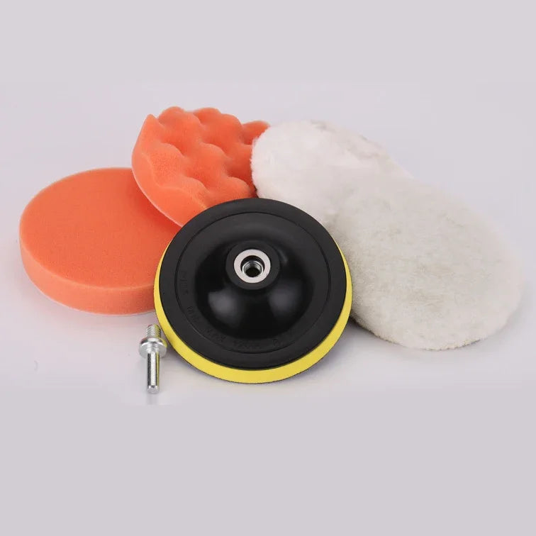 6pc Car Polishing Pad Kit – Sponge & Wool with M10 Drill Adapter Car Polishing Pad Kit Babs 1 set