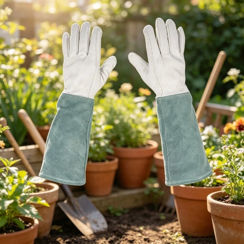 Thorn Proof Leather Gardening Gloves – Waterproof, Elbow Length Gardening Gloves Babs