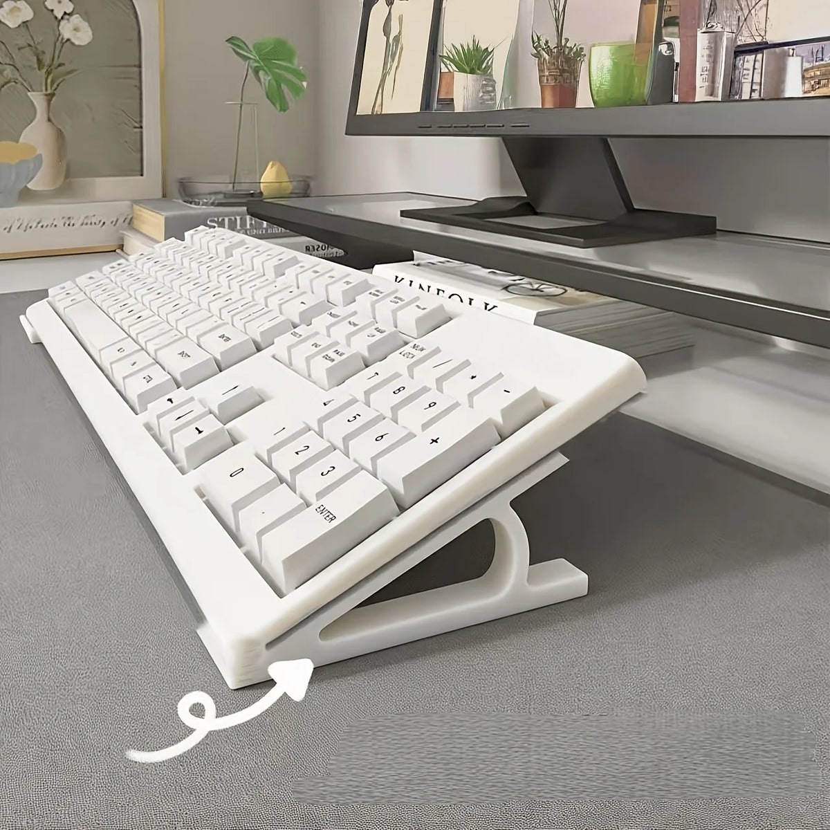 2pcs Ergonomic Keyboard Height Stand – Anti-Slip Universal Bracket Keyboard Height Stand Babs