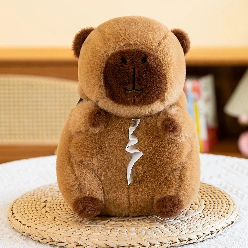 Capybara Plush Car Tissue Box Cover & Armrest Organizer Car Tissue Holder Babs