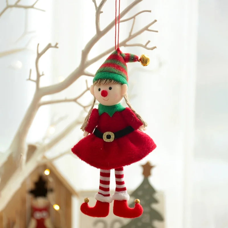 Christmas Elf Doll Ornament – Xmas Tree Hanging Pendant Christmas Tree Ornament Babs