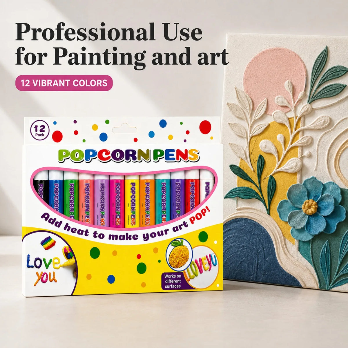 12-Pack 3D Puffy Paint Pens – DIY Embossed Art & Craft Set Puffy Paint Pen Set Babs