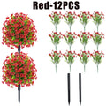 UV Resistant Artificial Orchid Flowers – Indoor & Outdoor Decor Artificial Flowers Babs Red-12PCS